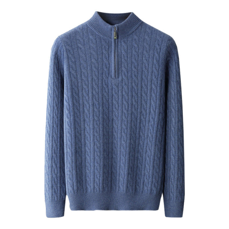 Pure Wool Sweater Men's Half-high Collar Pullover - Sureru