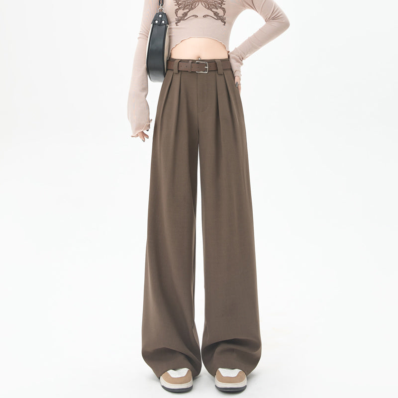 Women’s High-Waist Straight Trousers with Pockets - Sureru