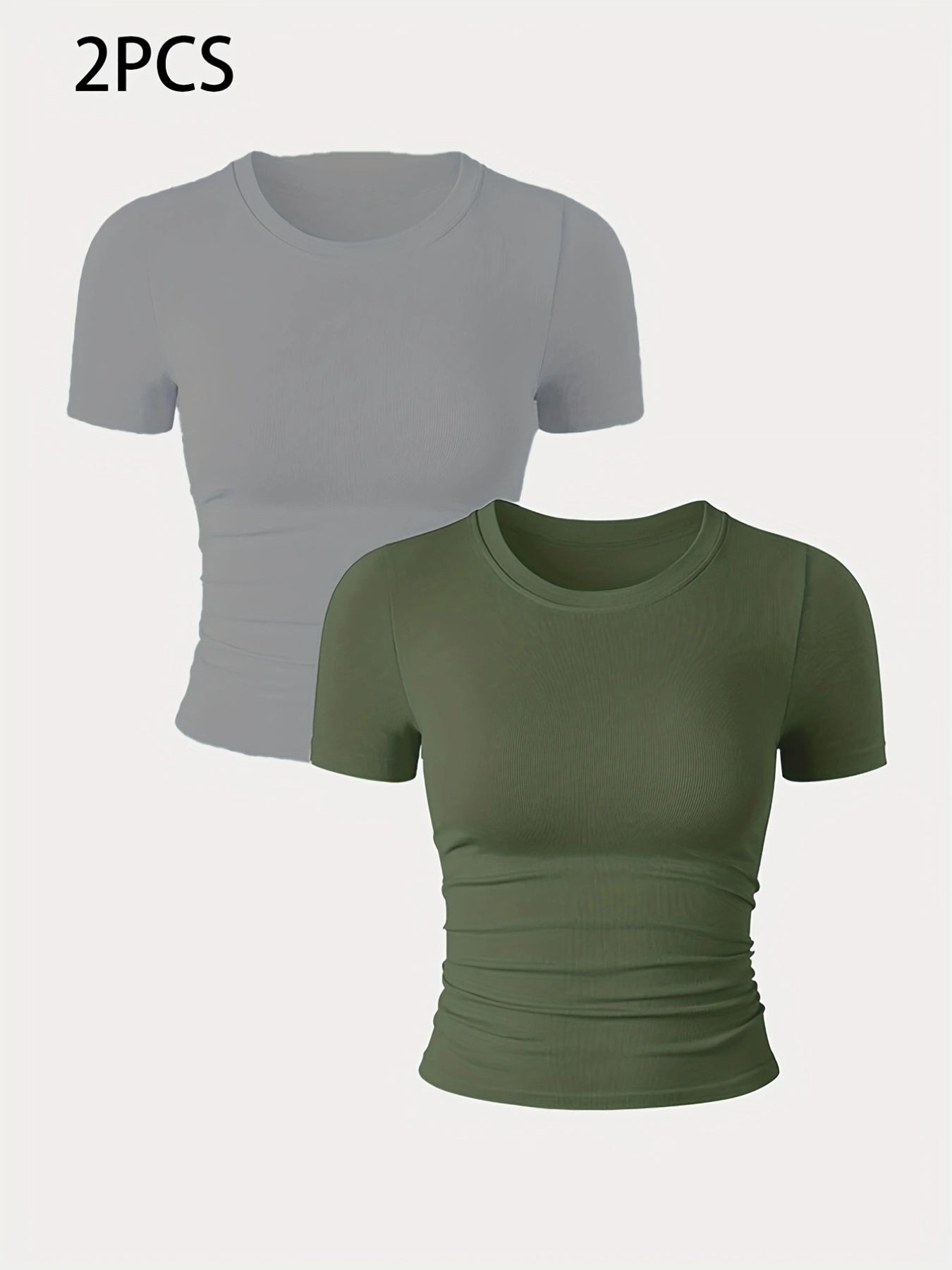 2 Packs Women's Seamless Workout Tops - Breathable Short Sleeve Athletic Shirts, Moisture Wicking Quick Dry Tees With Soft Stretch Fabric - Sureru