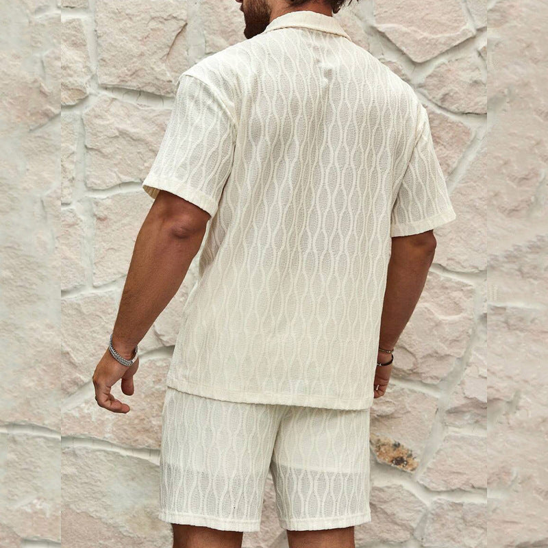 Milky White Two-Piece Summer Set – Short Sleeve Top & Shorts - Sureru