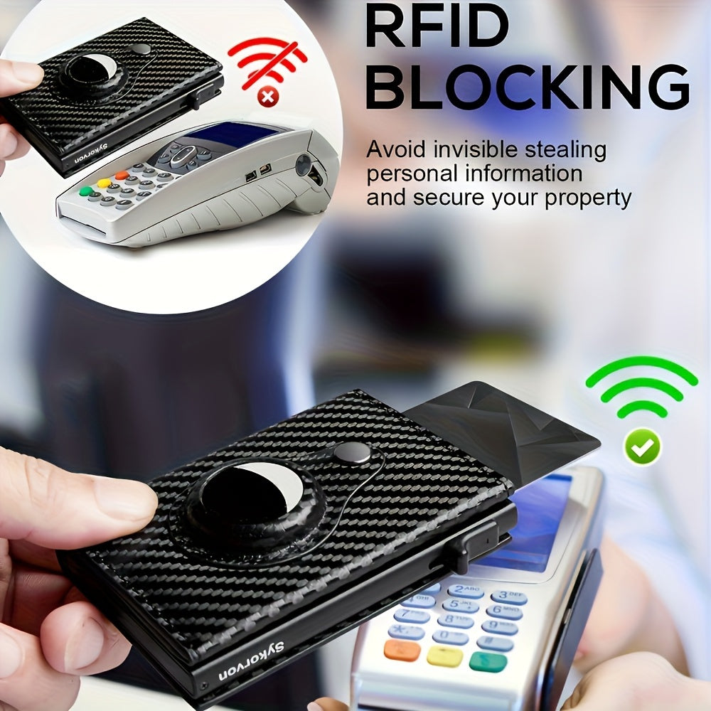 Airtag Men's Wallet Minimalist RFID Wallet With Airtag Stand Smart Pop-up Wallet With Wallet, Slim Card Holder Small Wallet - Sureru