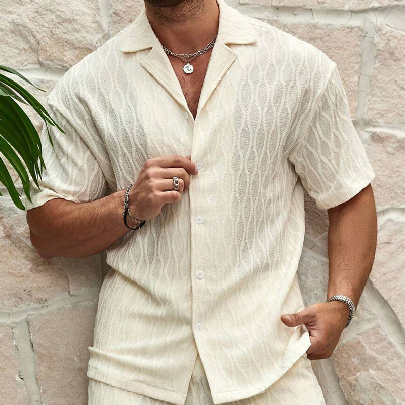 Milky White Two-Piece Summer Set – Short Sleeve Top & Shorts - Sureru