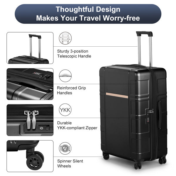 3-Piece Expandable Luggage Set – 20" 24" 28" | TSA Lock | Spinner Wheels | ABS+PC Hard Shell - Sureru