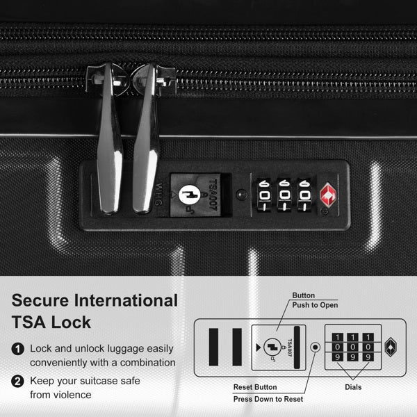 3-Piece Expandable Luggage Set – 20" 24" 28" | TSA Lock | Spinner Wheels | ABS+PC Hard Shell - Sureru