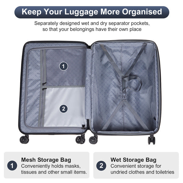 3-Piece Expandable Luggage Set – 20" 24" 28" | TSA Lock | Spinner Wheels | ABS+PC Hard Shell - Sureru