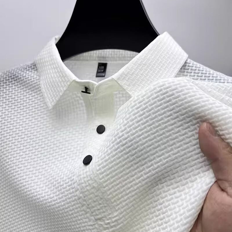 Men’s Business Casual Polo Shirt – Short Sleeve Lapel T-Shirt - Sureru