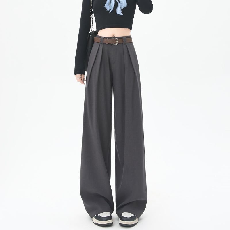 Women’s High-Waist Straight Trousers with Pockets - Sureru