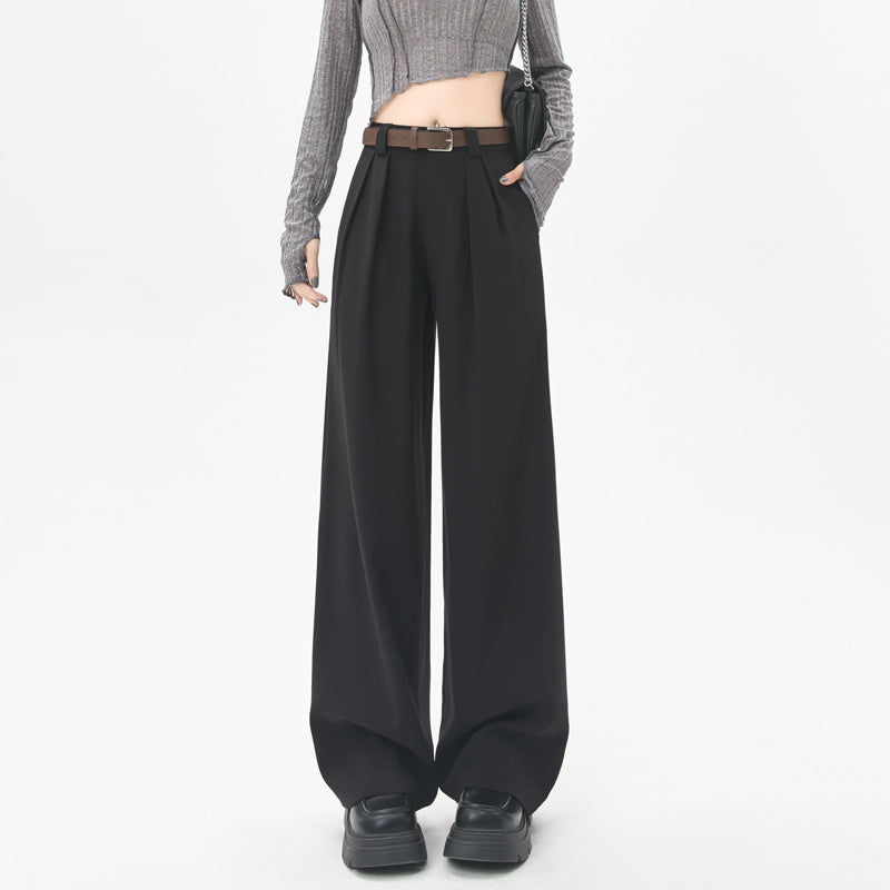 Women’s High-Waist Straight Trousers with Pockets - Sureru