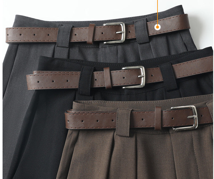 Women’s High-Waist Straight Trousers with Pockets - Sureru