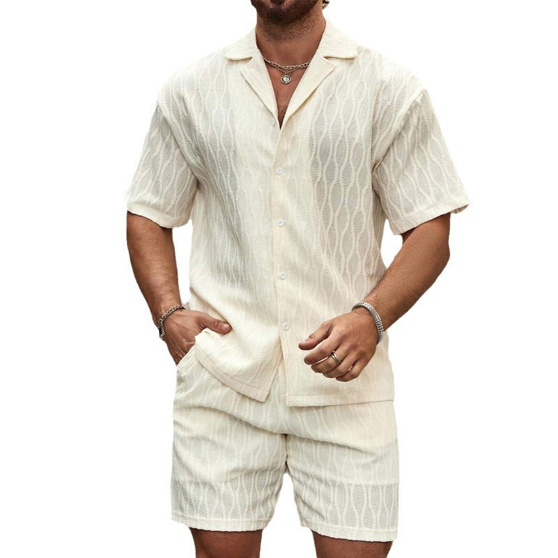 Milky White Two-Piece Summer Set – Short Sleeve Top & Shorts - Sureru