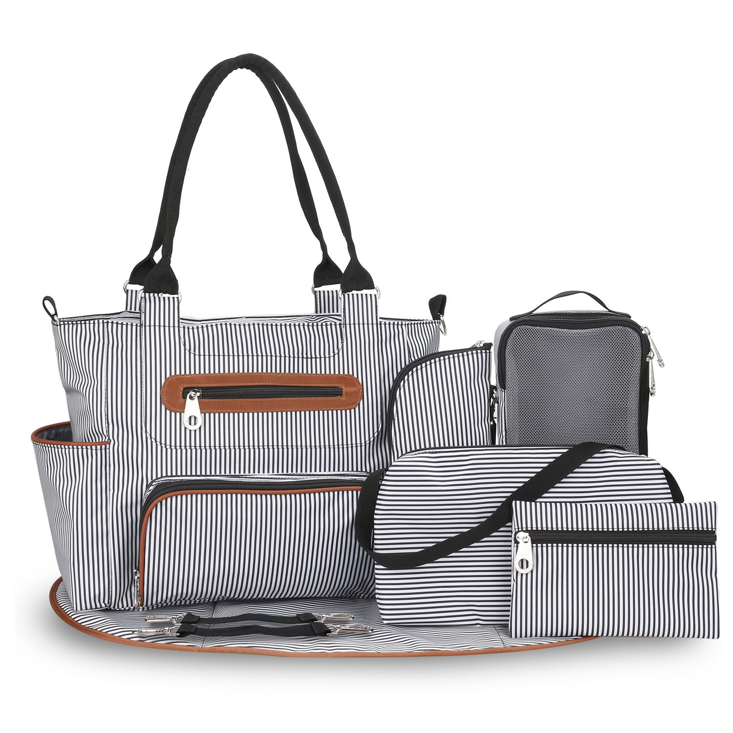 8Pcs Baby Nappy Diaper Bag Set with Accessories - Sureru