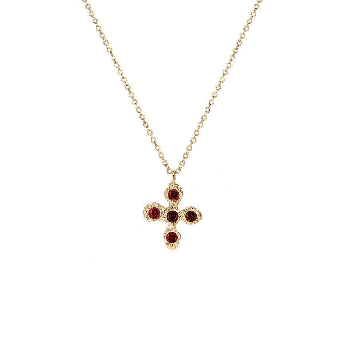 ✨ Light Luxury Floral Cross Pendant Necklace – Delicate Zircon Design - Sureru