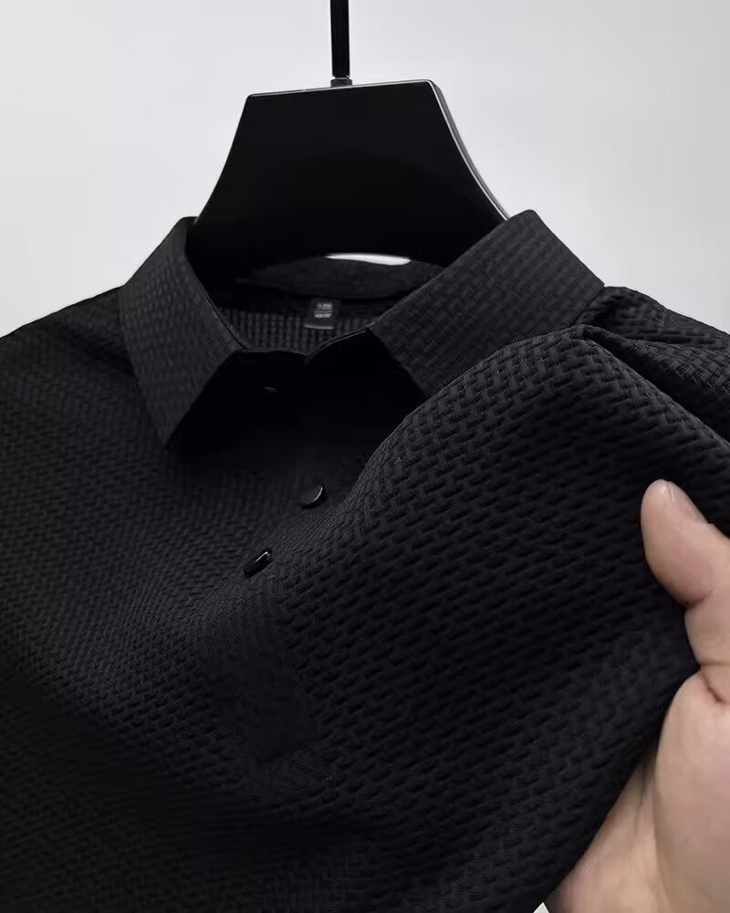 Men’s Business Casual Polo Shirt – Short Sleeve Lapel T-Shirt - Sureru