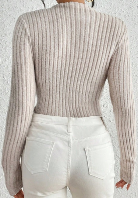 ✨ Women’s Ribbed Mock Neck Knit Jumpsuit – Elegant & Versatile - Sureru