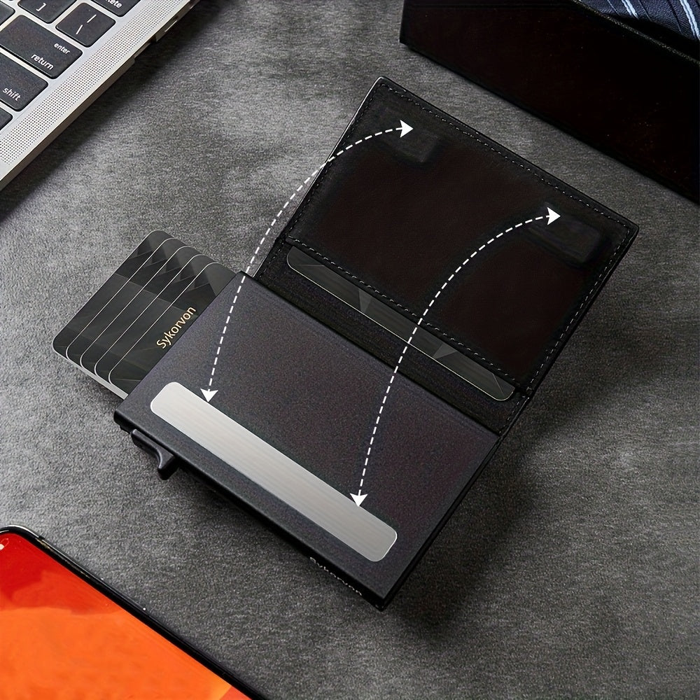 Airtag Men's Wallet Minimalist RFID Wallet With Airtag Stand Smart Pop-up Wallet With Wallet, Slim Card Holder Small Wallet - Sureru