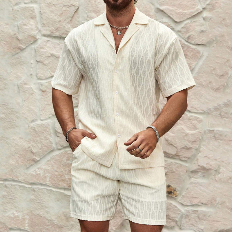 Milky White Two-Piece Summer Set – Short Sleeve Top & Shorts - Sureru