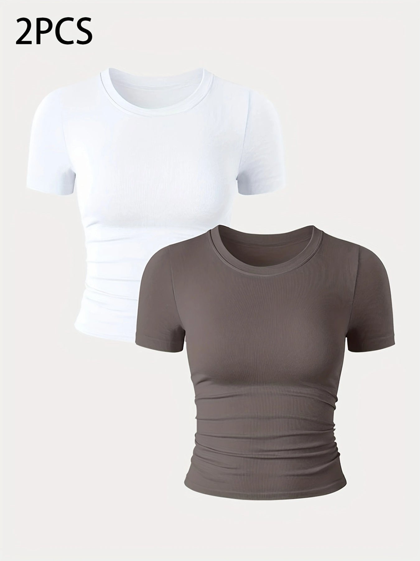 2 Packs Women's Seamless Workout Tops - Breathable Short Sleeve Athletic Shirts, Moisture Wicking Quick Dry Tees With Soft Stretch Fabric - Sureru