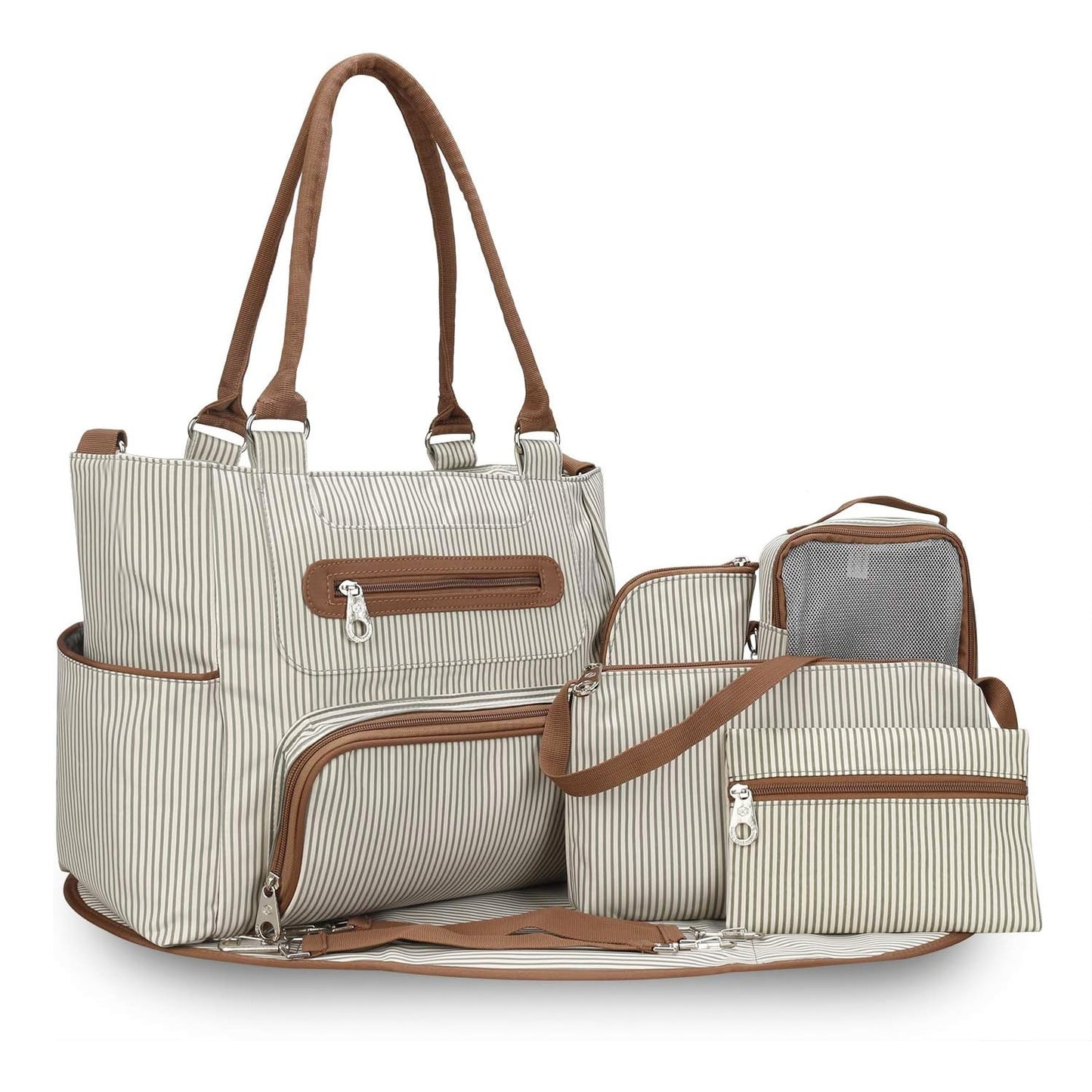 8Pcs Baby Nappy Diaper Bag Set with Accessories - Sureru