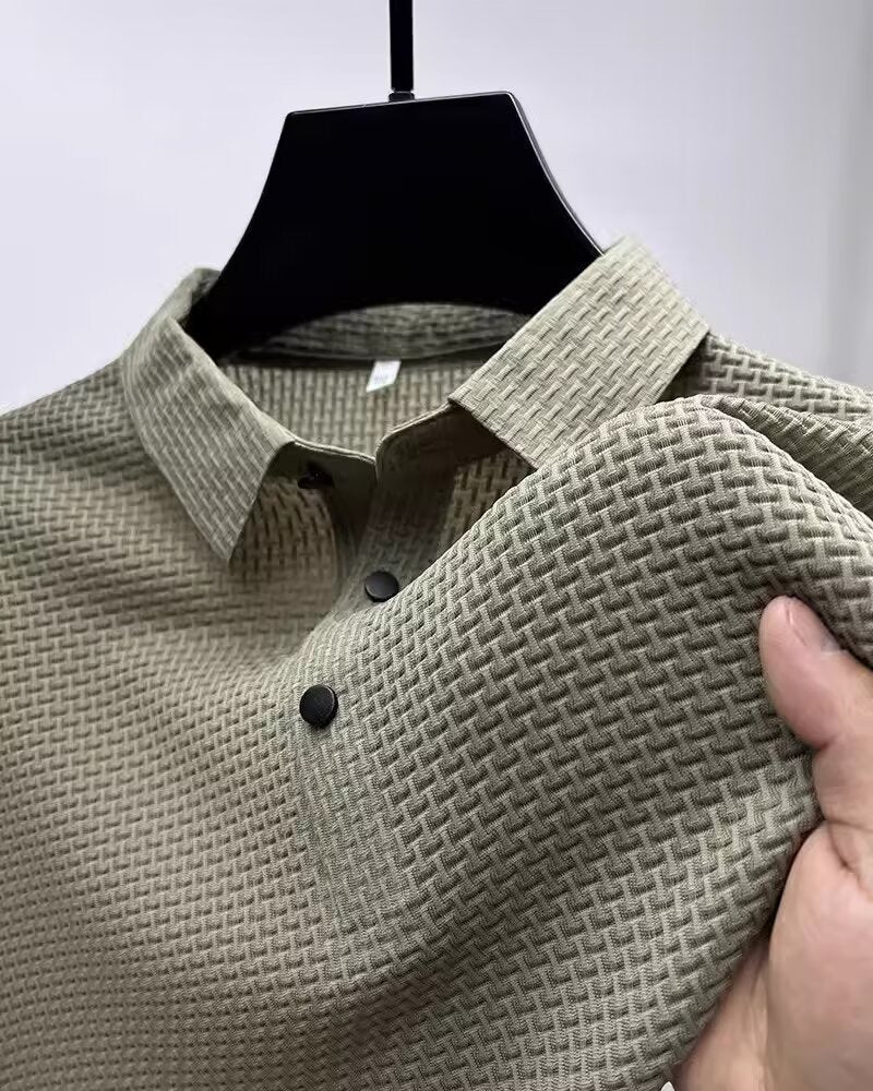 Men’s Business Casual Polo Shirt – Short Sleeve Lapel T-Shirt - Sureru