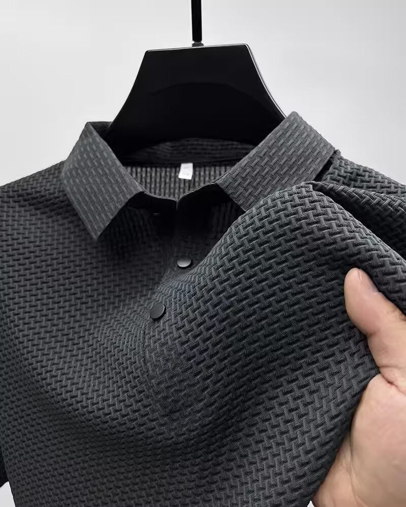 Men’s Business Casual Polo Shirt – Short Sleeve Lapel T-Shirt - Sureru