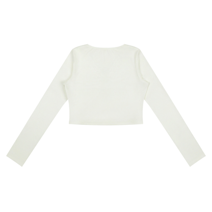 Women's Ruched Long Sleeve Crop T-Shirt