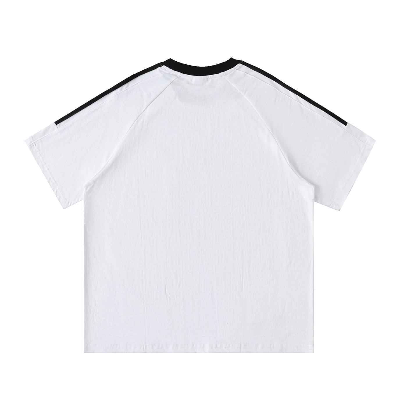 Contrast Tape Crewneck Cotton T-Shirt