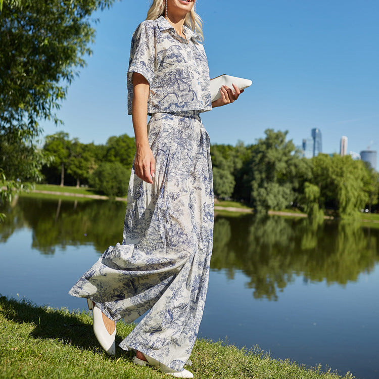 Animal Pattern Vacation Set – Shirt & Pants (2-Piece) - Sureru