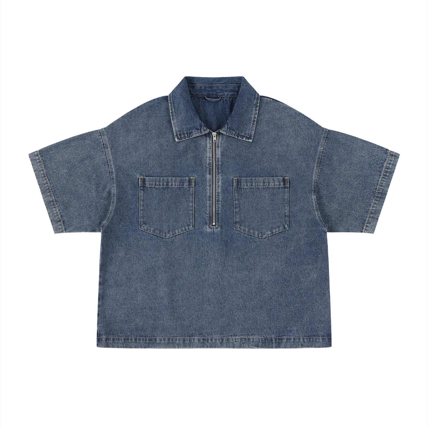 Sureru Vintage Washed Cropped Denim Jacket – Oversized Streetwear Layer