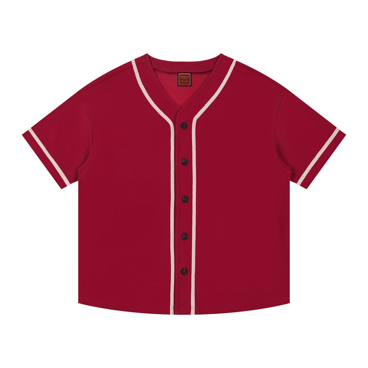 Contrast Piped Button-Up Jersey