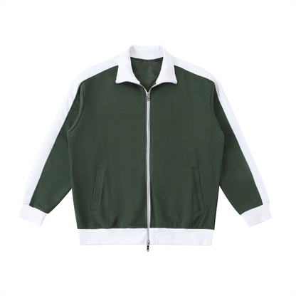 Contrast Trim Stand Collar Jacket