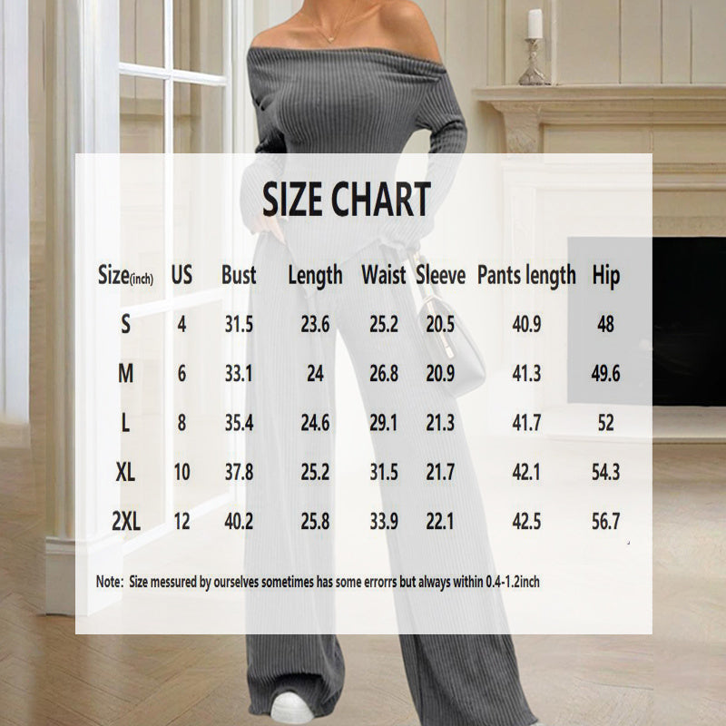 Women’s Off-Shoulder Lace Detail Matching Set – Asymmetrical Hem & Stretch Fabric - Sureru