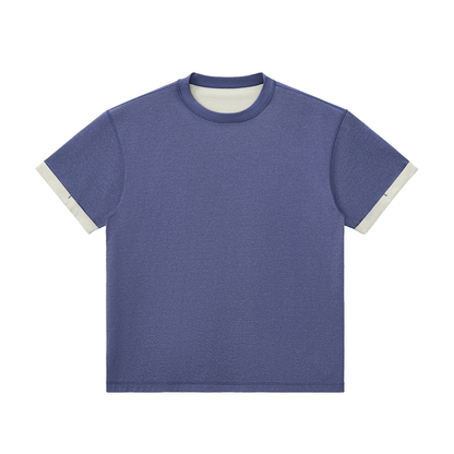 Contrast Cuff Cuffed T-Shirt
