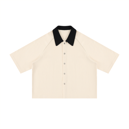 Sureru Cropped Raglan Polo Shirt | Premium Streetwear Cotton Blend Polo