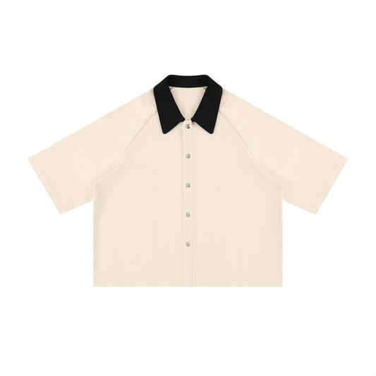 Sureru Cropped Raglan Polo Shirt | Premium Streetwear Cotton Blend Polo