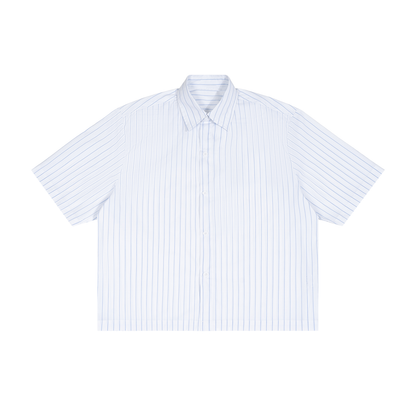 Unisex Striped Boxy Button-Up Shirt