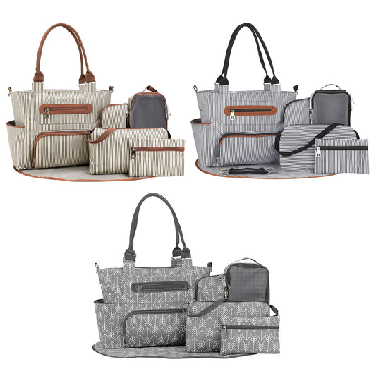8Pcs Baby Nappy Diaper Bag Set with Accessories - Sureru