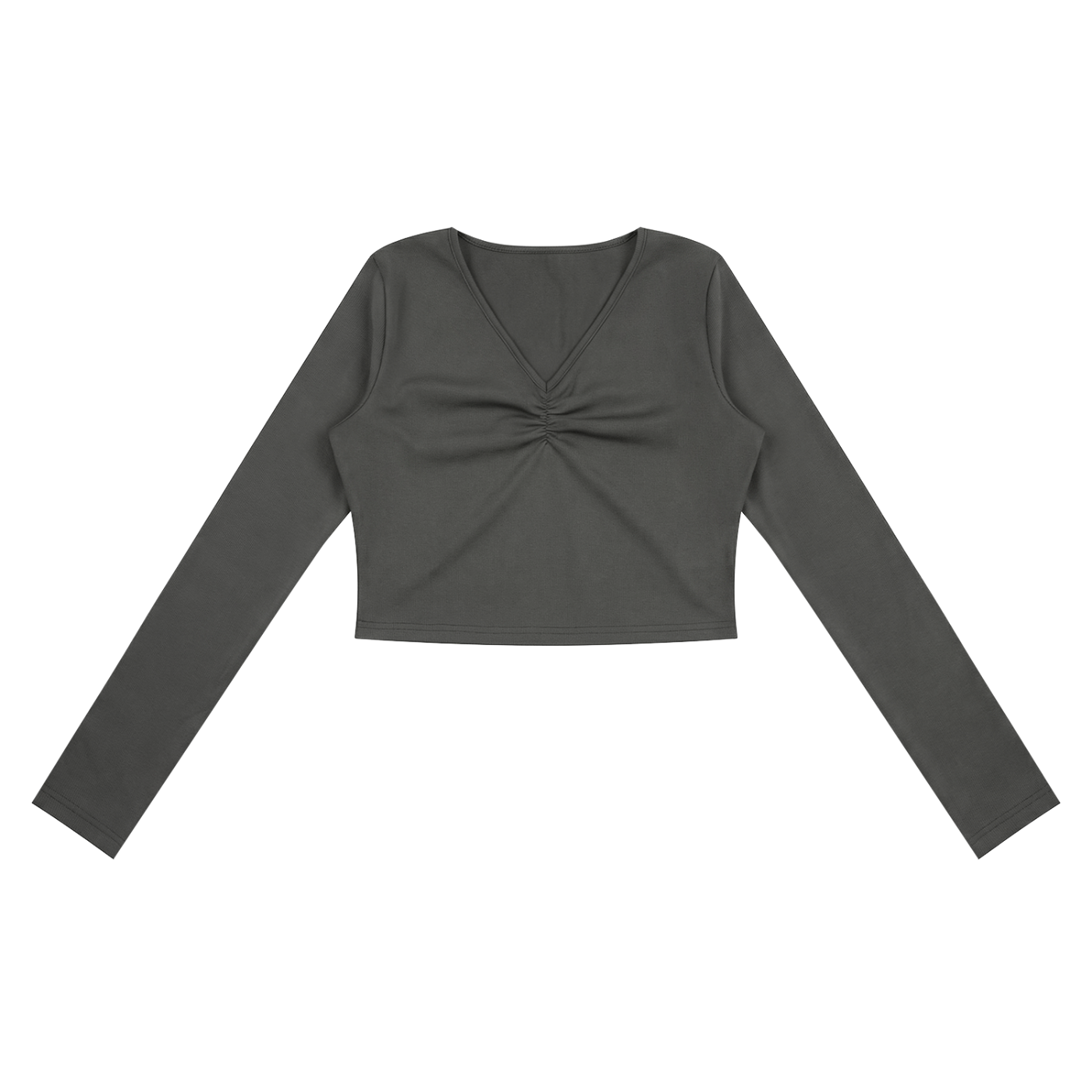 Women's Ruched Long Sleeve Crop T-Shirt
