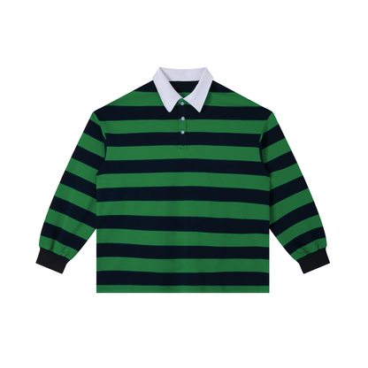 Color Block Stripe Polo Shirt