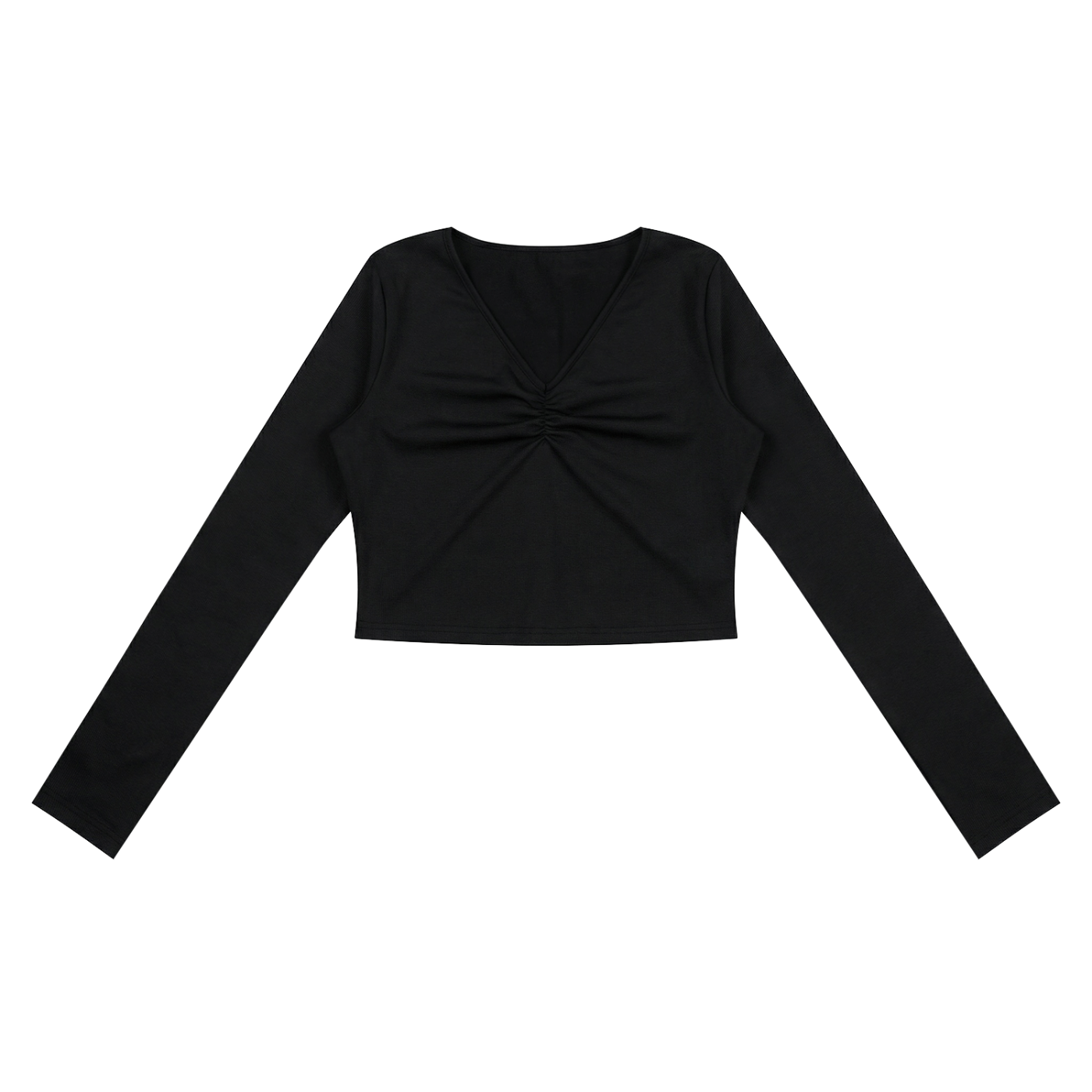 Women's Ruched Long Sleeve Crop T-Shirt