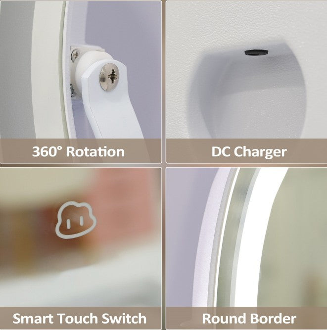 Sureru LED Lighted Vanity Mirror – Adjustable Brightness, 10X Magnification & 360° Rotation - Sureru