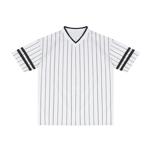 Unisex Striped Loose V-Neck T-Shirt