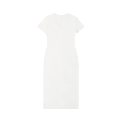 Women's V-Neck Short Sleeve Maxi Dress