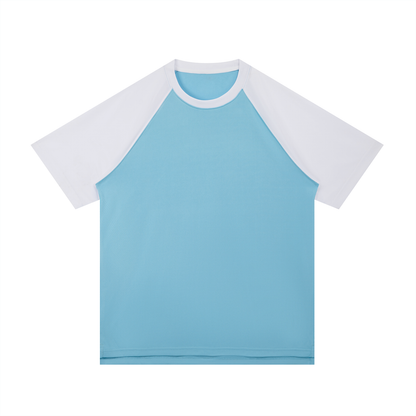 Contrast Raglan Sleeve Mesh T-Shirt