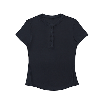 Modal Bodycon Henley Shirt