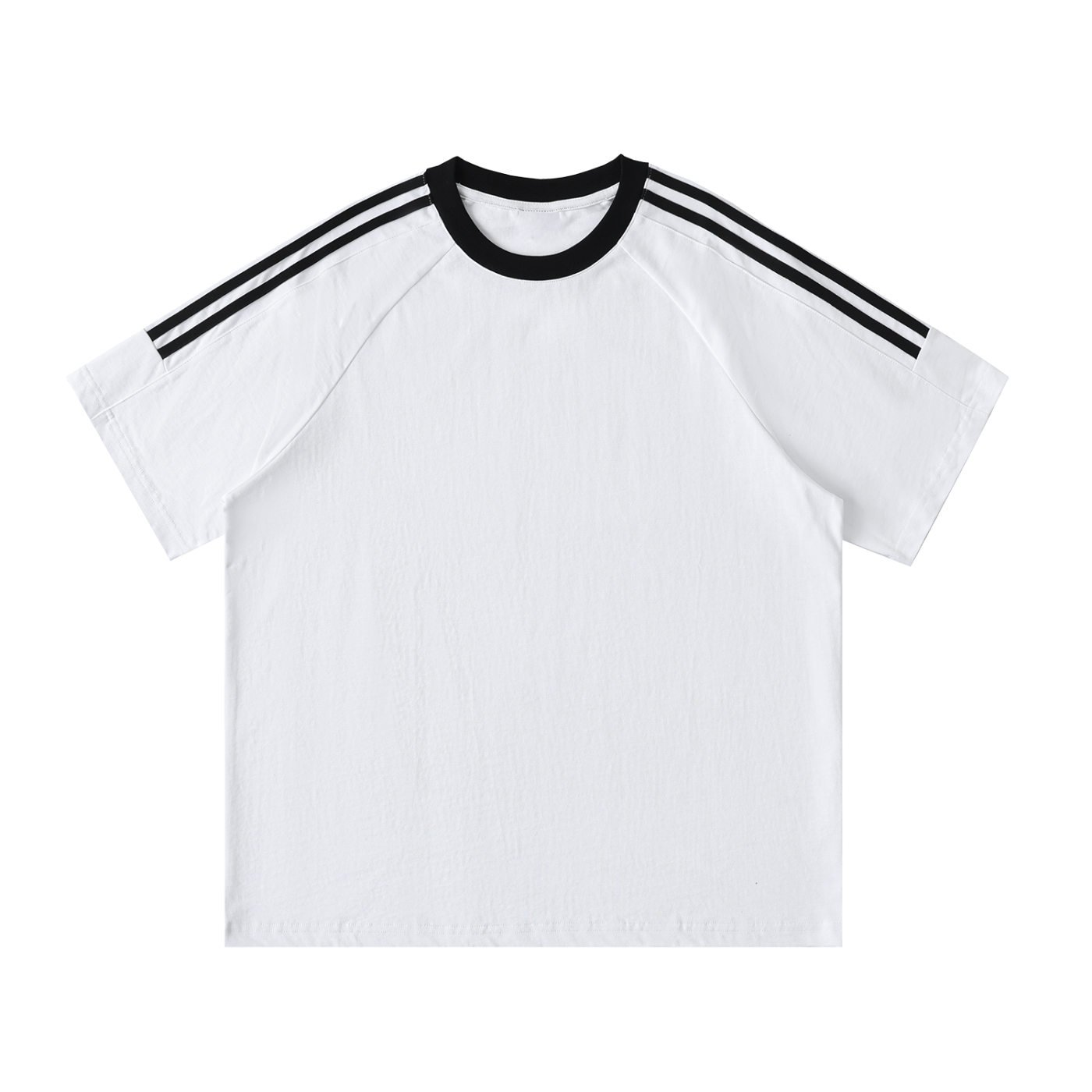Contrast Tape Crewneck Cotton T-Shirt