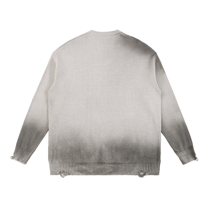 Sun Fade Distressed Ripped Crewneck sweater