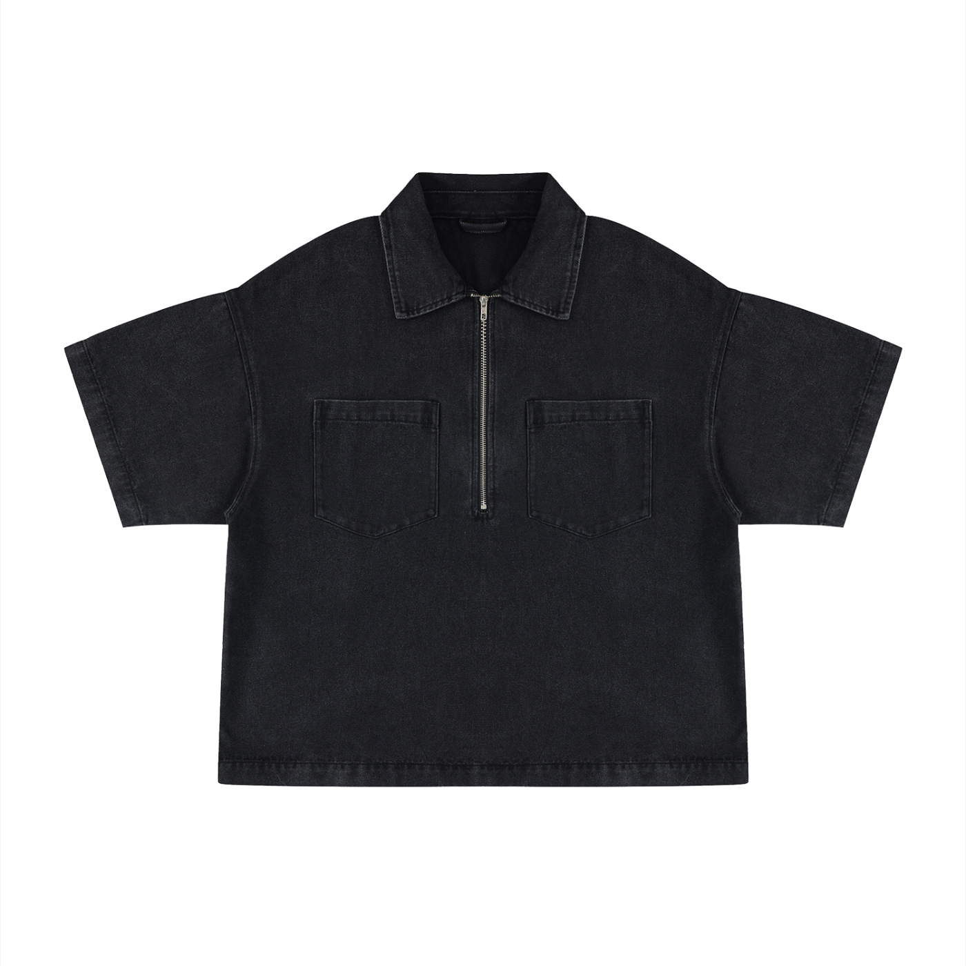Sureru Vintage Washed Cropped Denim Jacket – Oversized Streetwear Layer