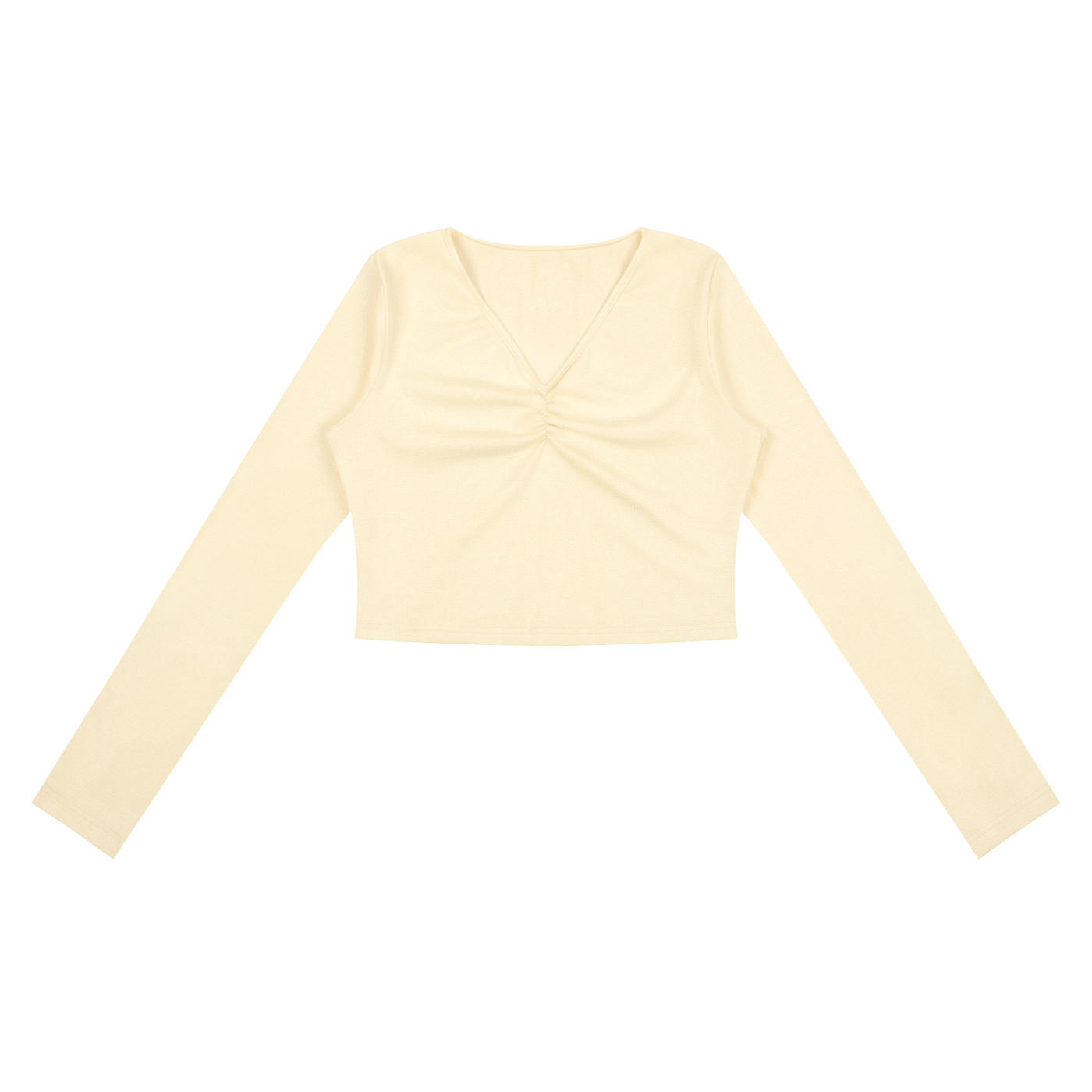 Women's Ruched Long Sleeve Crop T-Shirt