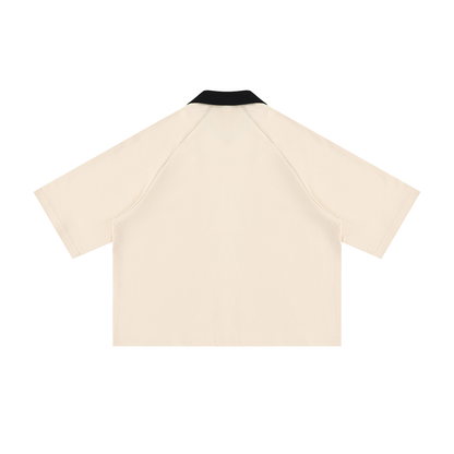 Sureru Cropped Raglan Polo Shirt | Premium Streetwear Cotton Blend Polo
