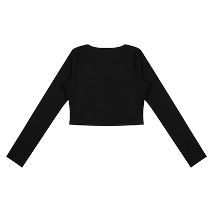Women's Ruched Long Sleeve Crop T-Shirt